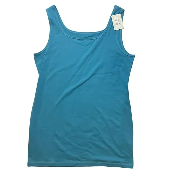 Peruvian Connection Surf Blue Tank XL Pima Cotton Long Stretch NWT - Picture 3 of 6